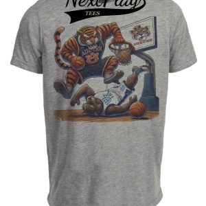 Auburn Tigers vs. Kentucky Wildcats Exclusive Retro Rivalries Basketball Artwork Heather Gray Sublimated T-Shirt