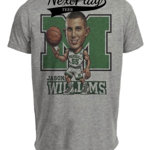 Marshall Thundering Herd Jason Williams Exclusive Retro Basketball 1995 Artwork Heather Gray Sublimated T-Shirt