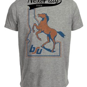 Boise State Broncos Retro Football 1983 Artwork Heather Gray Sublimated T-Shirt