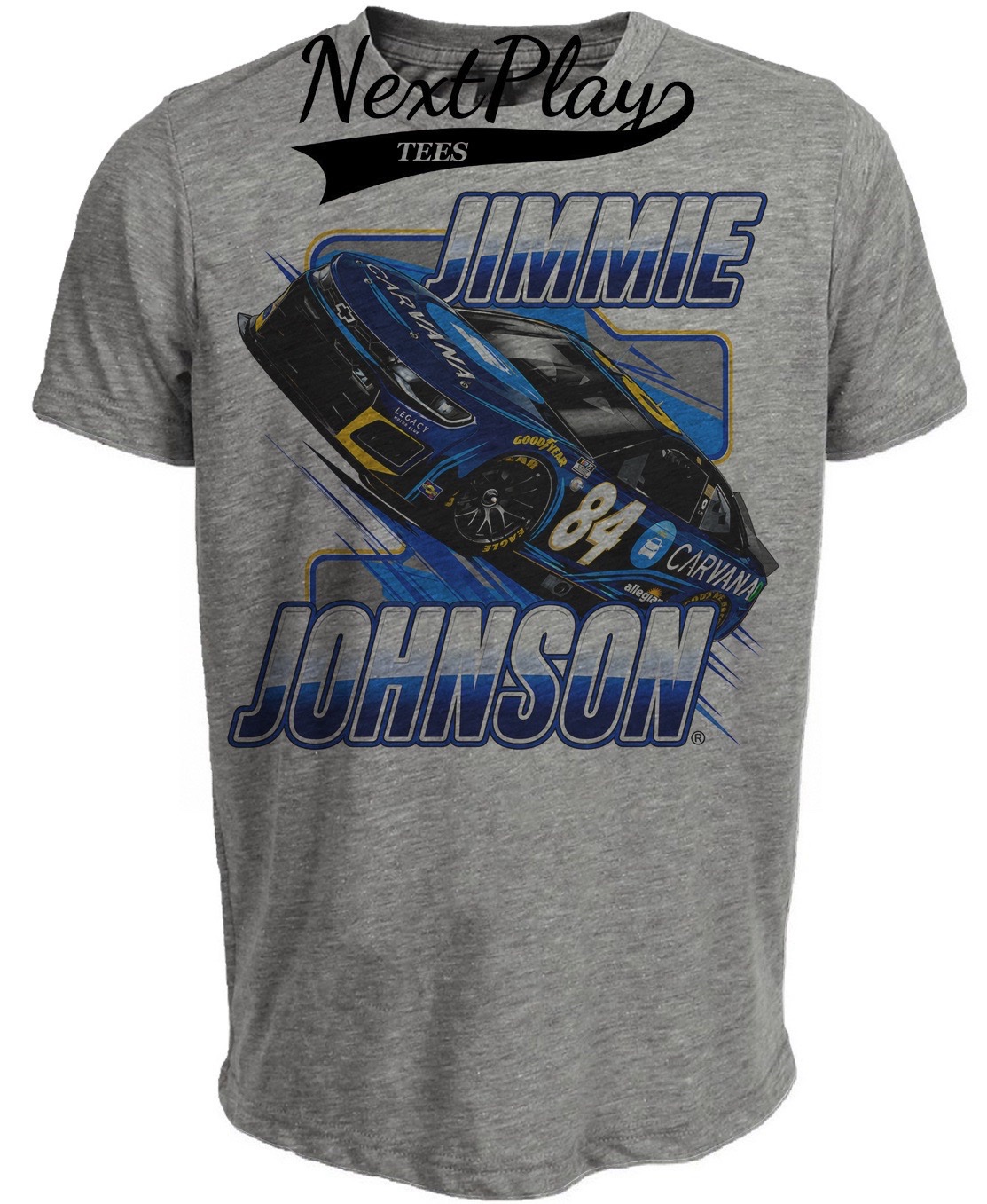 Jimmie Johnson Retro Racing Gray Sublimated T-Shirt