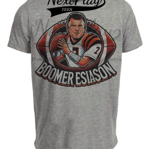 Cincinnati Bengals Boomer Esiason Exclusive Retro Football Artwork Heather Gray Sublimated T-Shirt