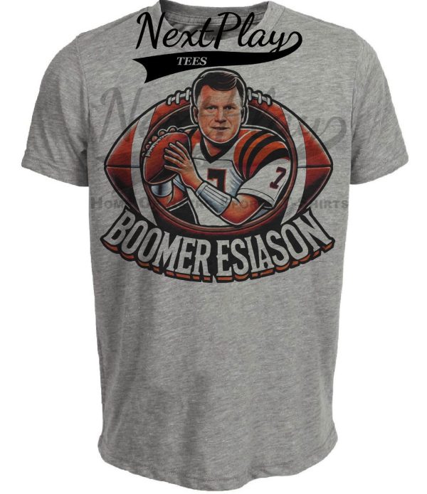 Cincinnati Bengals Boomer Esiason Exclusive Retro Football Artwork Heather Gray Sublimated T-Shirt