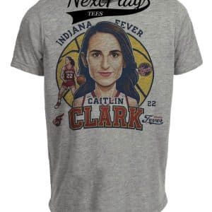 Indiana Fever Caitlin Clark MVP Exclusive Retro Basketball Artwork Heather Gray Sublimated T-Shirt