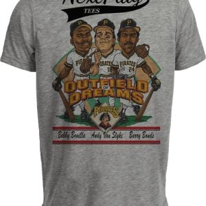 Pittsburgh Pirates Outfield Dreams Bonds Van Slyke Bonilla Retro Baseball Gray Sublimated T-Shirt