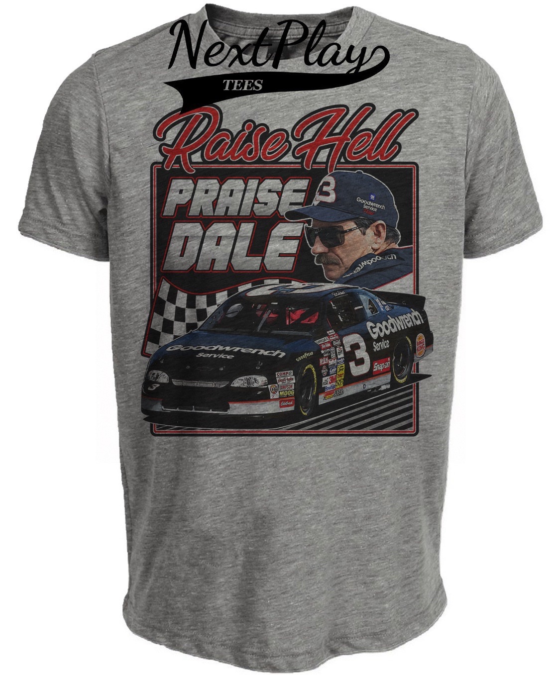 Dale Earnhardt Retro Driver Racing Gray Sublimated T-Shirt