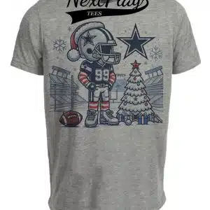 Dallas Cowboys Holiday Stadium Exclusive Retro Football Artwork Heather Gray Sublimated T-Shirt