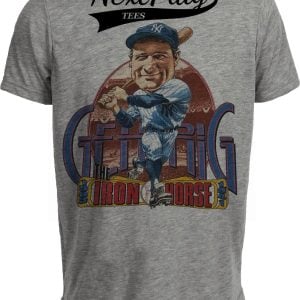 New York Yankees Lou Gehrig Iron Horse Retro Baseball Gray Sublimated T-Shirt