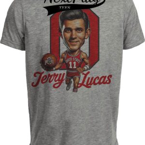 Ohio State Buckeyes Jerry Lucas Exclusive Retro Basketball 1962 Artwork Heather Gray Sublimated T-Shirt