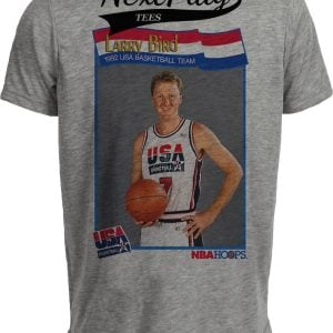 USA Olympics Retro Dream Team Larry Bird Basketball 1992 Artwork Gray Sublimated T-Shirt