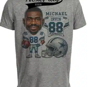 Dallas Cowboys Michael Irvin The Playmaker Exclusive Retro Football 1991 Artwork Heather Gray Sublimated T-Shirt
