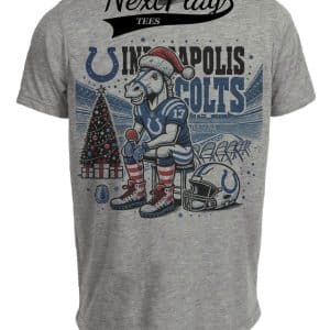 Indianapolis Colts Holiday Exclusive Retro Football Artwork Heather Gray Sublimated T-Shirt