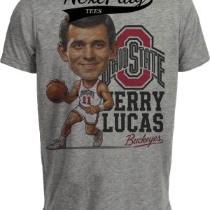 Ohio State Buckeyes Jerry Lucas Exclusive Retro Basketball 1961 Artwork Heather Gray Sublimated T-Shirt