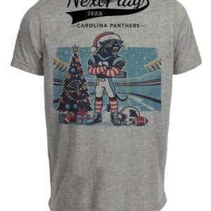 Carolina Panthers Holiday Exclusive Retro Football Artwork Heather Gray Sublimated T-Shirt