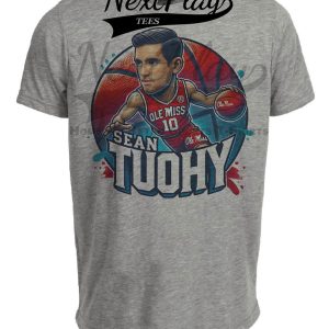 Mississippi Ole Miss Rebels Sean Tuohy Exclusive Retro March Madness Basketball Artwork Heather Gray Sublimated T-Shirt