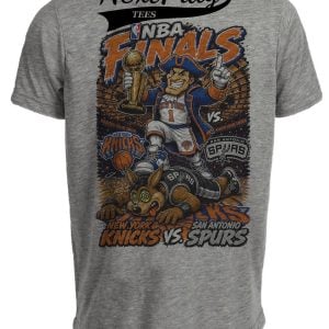 New York Knicks vs San Antonio Spurs Finals Champs Gray Sublimated T-Shirt
