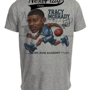 Mt. Zion Academy Tracy McGrady Exclusive Retro March Madness Basketball Artwork Heather Gray Sublimated T-Shirt