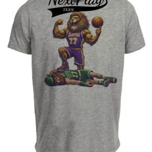 Los Angeles Lakers vs. Boston Celtics Exclusive Retro Rivalries Basketball Artwork Heather Gray Sublimated T-Shirt