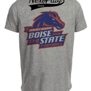 Boise State Broncos Retro Perfect Season Football 2006 Artwork Heather Gray Sublimated T-Shirt