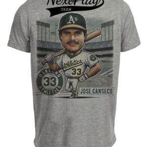 Oakland A’s Jose Canseco Exclusive Retro Baseball 1988 Artwork Heather Gray Sublimated T-Shirt
