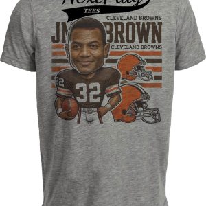 Cleveland Browns Jim Brown Exclusive Retro Football 1958 Artwork Heather Gray Sublimated T-Shirt