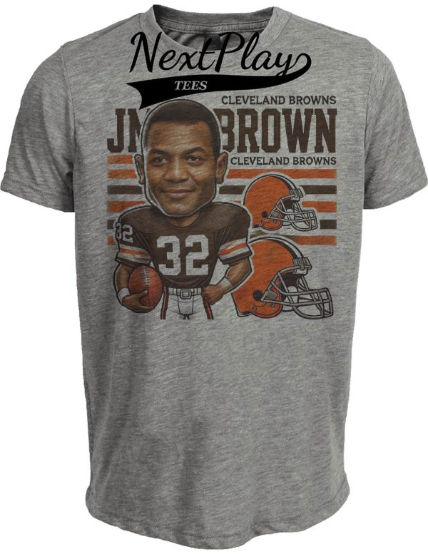 Cleveland Browns Jim Brown Exclusive Retro Football 1958 Artwork Heather Gray Sublimated T-Shirt