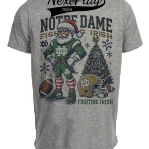 Notre Dame Fighting Irish Holiday Exclusive Retro Football Artwork Heather Gray Sublimated T-Shirt