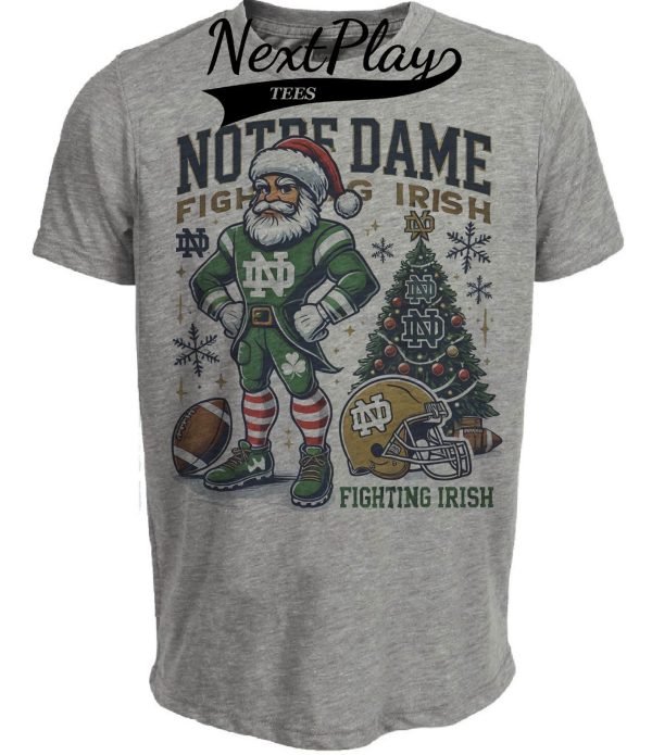 Notre Dame Fighting Irish Holiday Exclusive Retro Football Artwork Heather Gray Sublimated T-Shirt