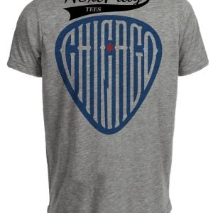 Chicago Cubs Guitar Pick Retro Baseball Gray Sublimated T-Shirt
