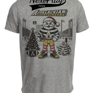 Appalachian State Mountaineers Holiday Stadium Exclusive Retro Football Artwork Heather Gray Sublimated T-Shirt