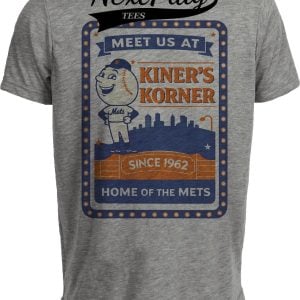 New York Mets Kiner’s Korner Vintage Baseball Gray Sublimated T-Shirt