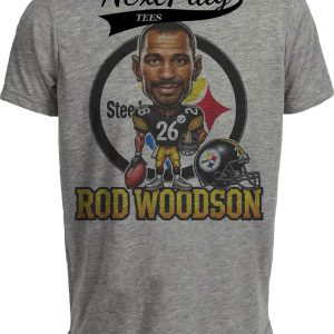 Pittsburgh Steelers Rod Woodson Exclusive Retro Football 1990 Artwork Heather Gray Sublimated T-Shirt
