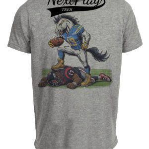 Los Angeles Chargers vs. Houston Texans Exclusive Retro Rivalries Football Stomp Artwork Heather Gray Sublimated T-Shirt