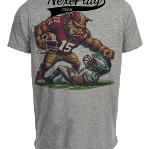 Washington Commanders vs. Philadelphia Eagles Exclusive Retro Rivalries Football Punch Artwork Heather Gray Sublimated T-Shirt