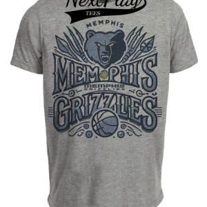 Memphis Grizzlies Exclusive Retro Pro Basketball Artwork Heather Gray Sublimated T-Shirt