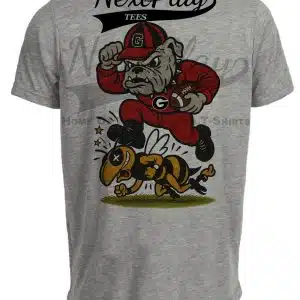 Georgia Bulldogs vs. Georgia Tech Yellow Jackets Retro Rivals Week Football Artwork Heather Gray Sublimated T-Shirt