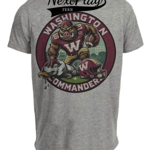 Washington Commanders vs. Philadelphia Eagles Exclusive Retro Rivalries Football Circle Artwork Heather Gray Sublimated T-Shirt