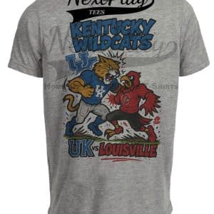 Kentucky Wildcats vs. Louisville Cardinals Retro Rivals Football Artwork Heather Gray Sublimated T-Shirt