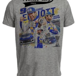 Chase Elliott Champion Retro Racing Gray Sublimated T-Shirt