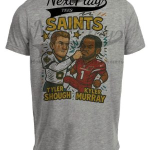 New Orleans Tyler Shough vs. Arizona Cardinals Kyler Murray Exclusive Retro Rivals Football Artwork Heather Gray Sublimated T-Shirt