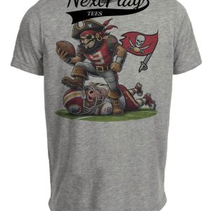 Tampa Bay Buccaneers vs. Washington Commanders Exclusive Retro Rivalries Football Artwork Heather Gray Sublimated T-Shirt
