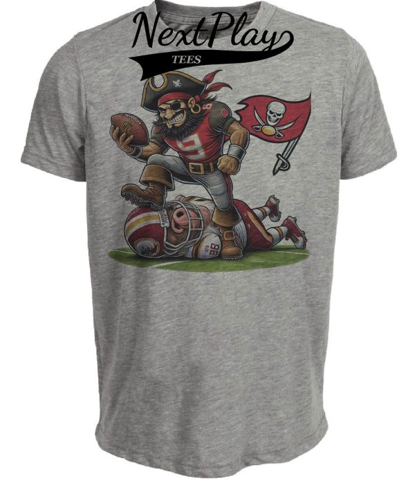 Tampa Bay Buccaneers vs. Washington Commanders Exclusive Retro Rivalries Football Artwork Heather Gray Sublimated T-Shirt