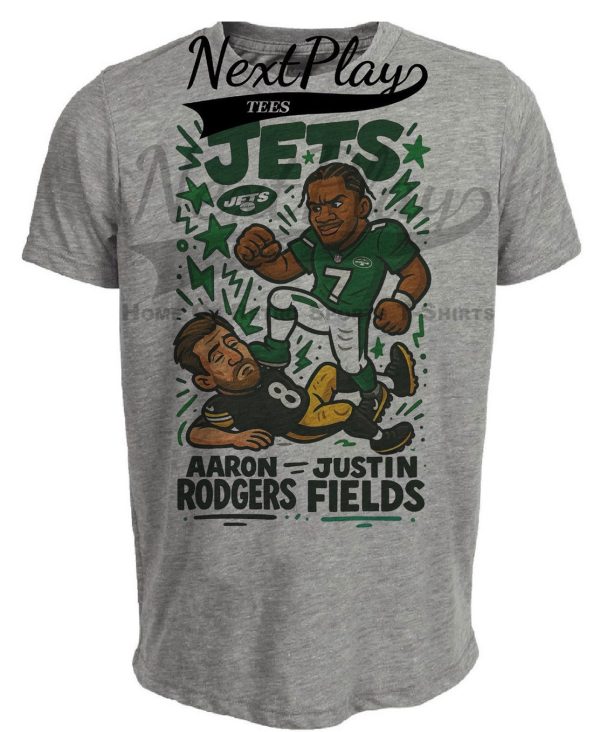 New York Jets Justin Fields vs. Pittsburgh Steelers Aaron Rodgers
Exclusive Retro Rivals Football Artwork Heather Gray Sublimated T-Shirt