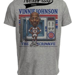 Detroit Pistons Vinnie Johnson The Microwave Exclusive Retro Basketball 1989 Artwork Heather Gray Sublimated T-Shirt