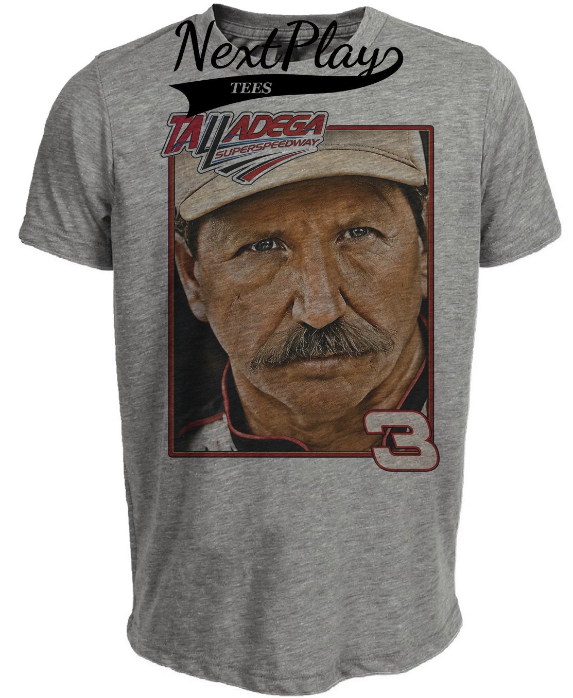 Dale Earnhardt Talladega Retro Racing Gray Sublimated T-Shirt