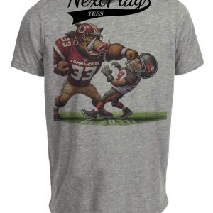 Washington Commanders vs. Tampa Bay Buccaneers Exclusive Retro Rivalries Football Punch Artwork Heather Gray Sublimated T-Shirt