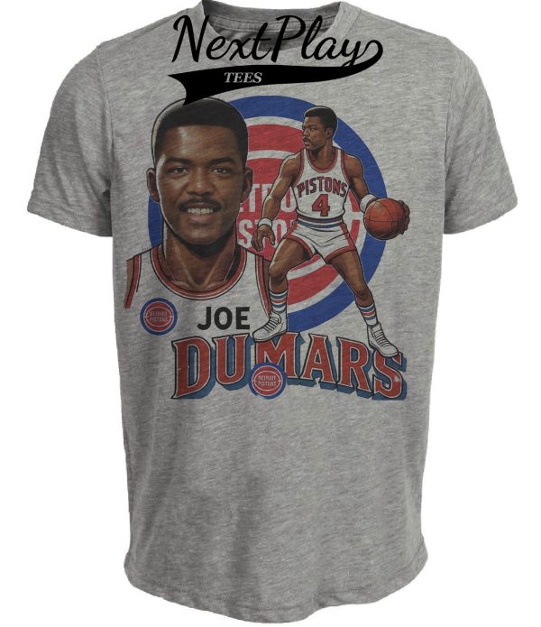 Detroit Pistons Joe Dumars Bad Boys Exclusive Retro Basketball 1987 Artwork Heather Gray Sublimated T-Shirt