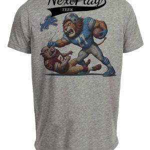 Detroit Lions vs. Washington Commanders Exclusive Retro Rivalries Playoff Football Jab Artwork Heather Gray Sublimated T-Shirt