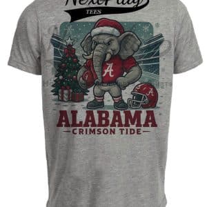 Alabama Crimson Tide Holiday Exclusive Retro Football Artwork Heather Gray Sublimated T-Shirt