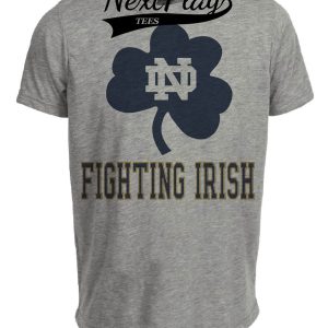 Notre Dame Fighting Irish Clover Exclusive Retro Football 1986 Artwork Heather Gray Sublimated T-Shirt