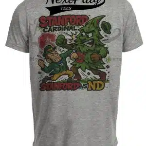 Stanford Cardinal vs. Notre Dame Fighting Irish Retro Rivals Football Artwork Heather Gray Sublimated T-Shirt